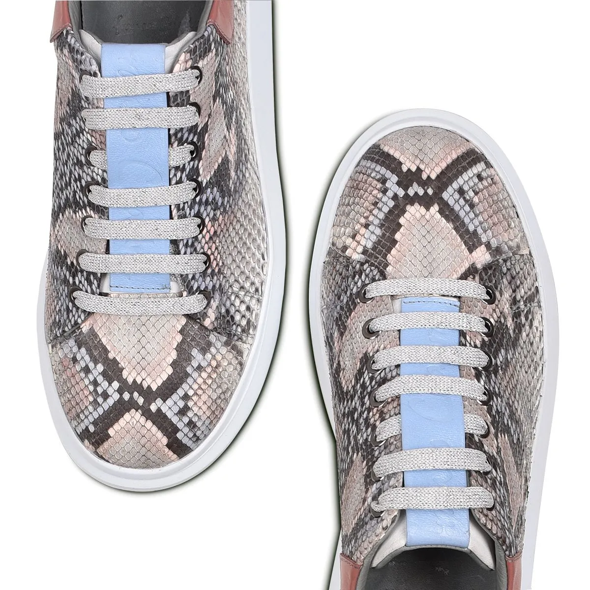 4P4PBKN - Cuadra blue casual fashion python sneakers for women