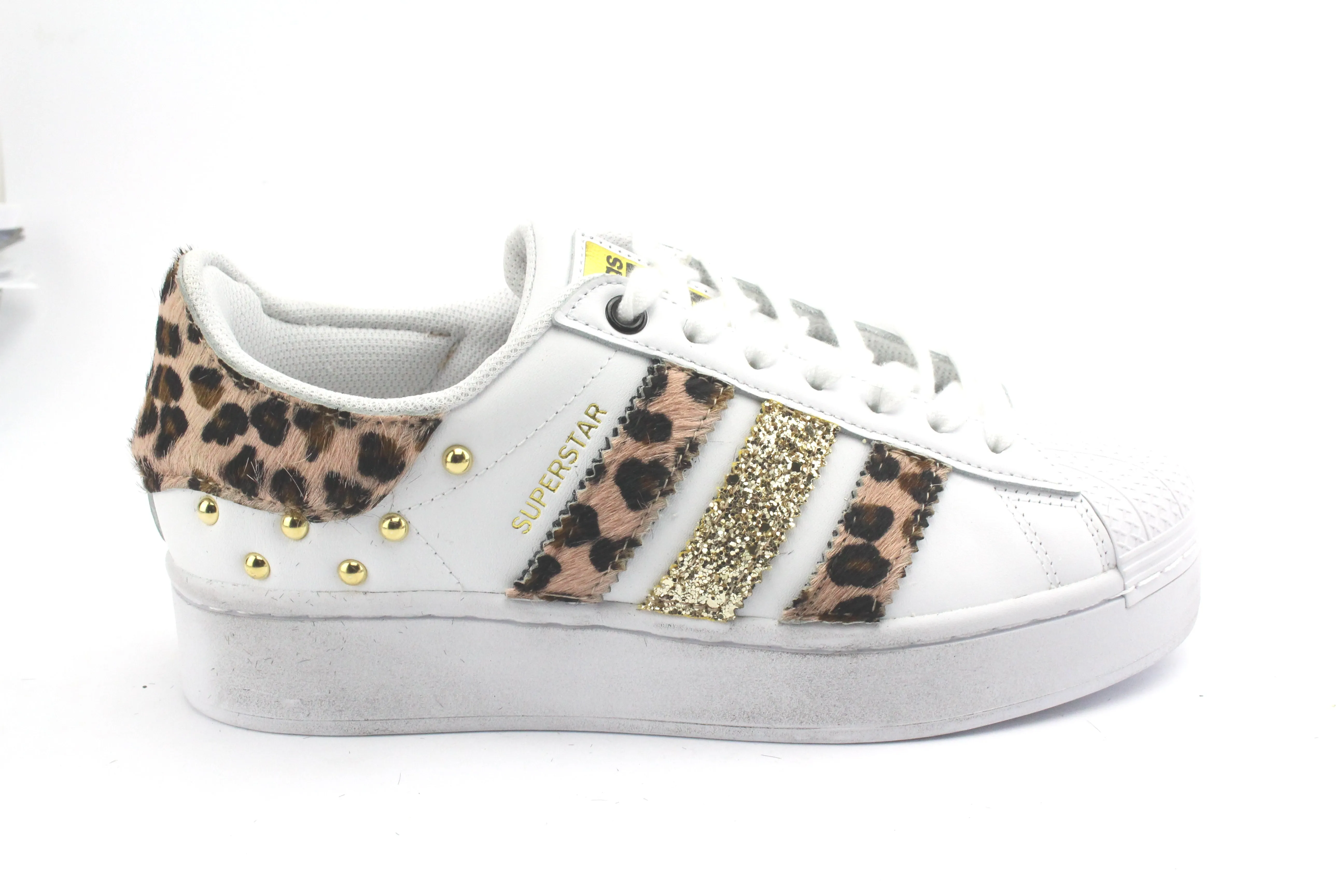 Adidas Superstar Bold Maculate Rosa Glitter & Borchie oro