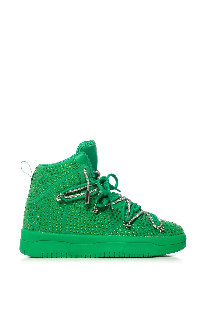 AZALEA WANG HONEY BUSH GREEN EMBELLISHED SNEAKER