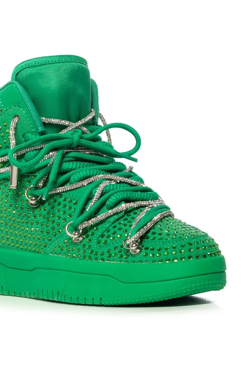 AZALEA WANG HONEY BUSH GREEN EMBELLISHED SNEAKER