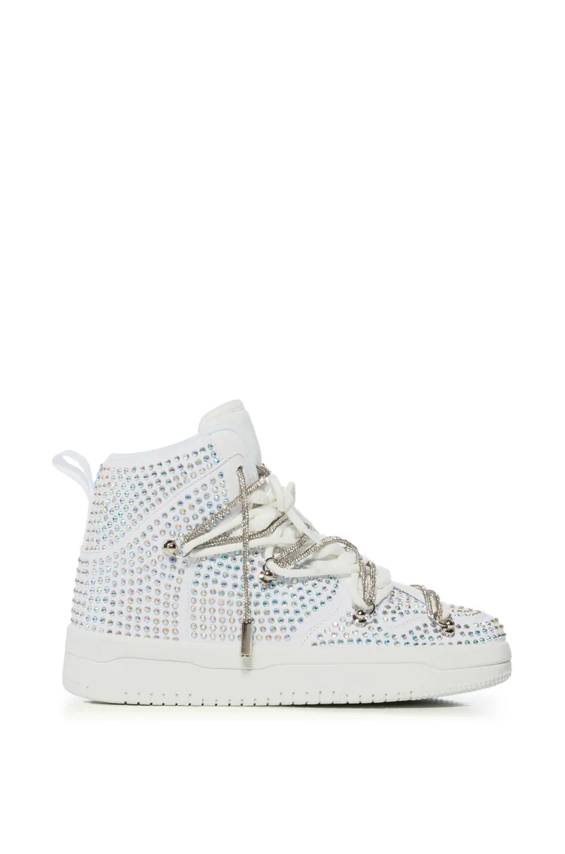 AZALEA WANG HONEY BUSH WHITE EMBELLISHED SNEAKER