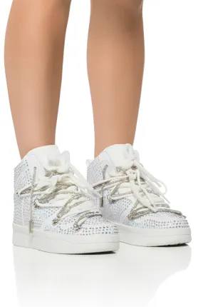 AZALEA WANG HONEY BUSH WHITE EMBELLISHED SNEAKER