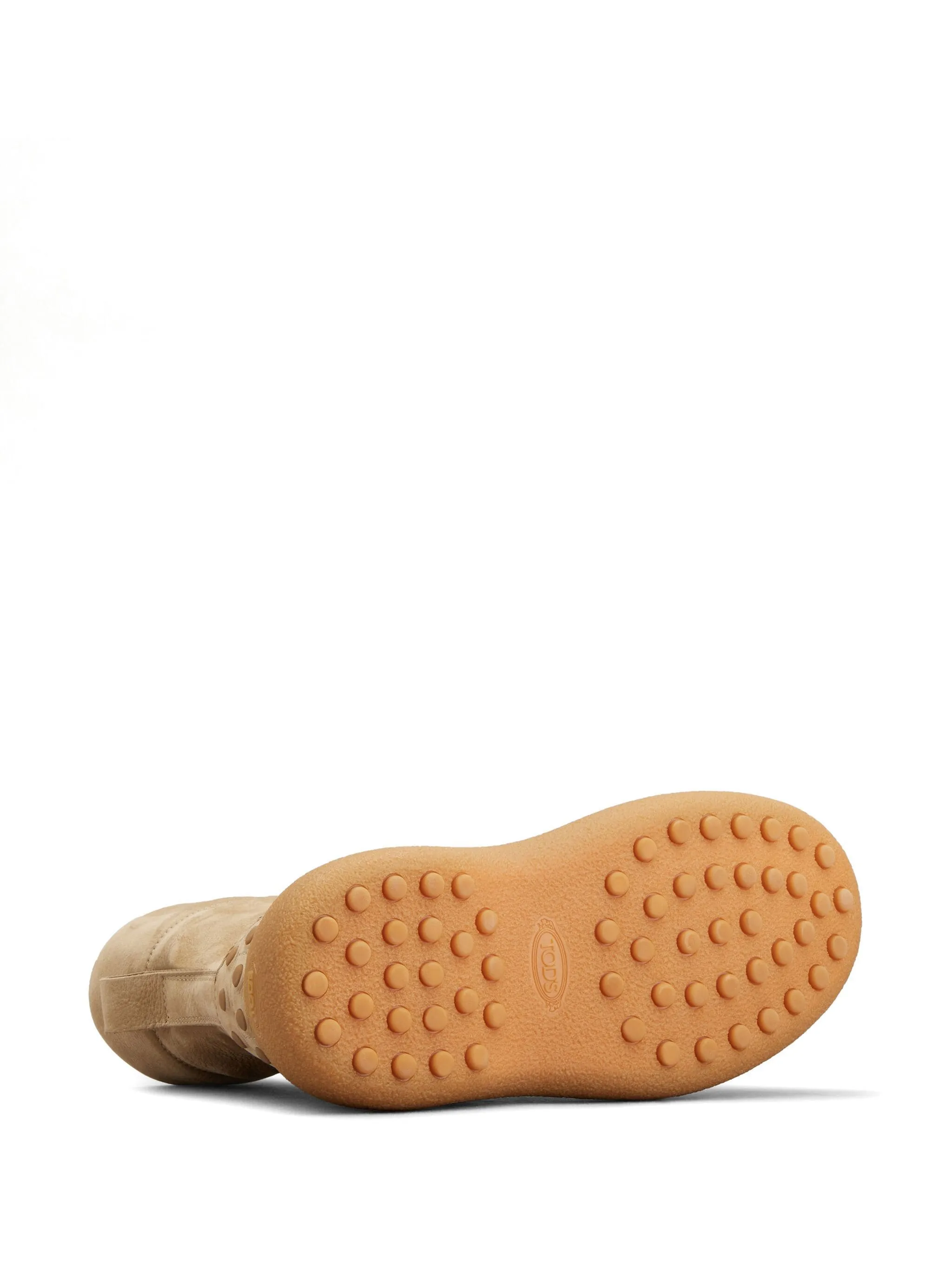 Beige Calf Leather Flat Shoes