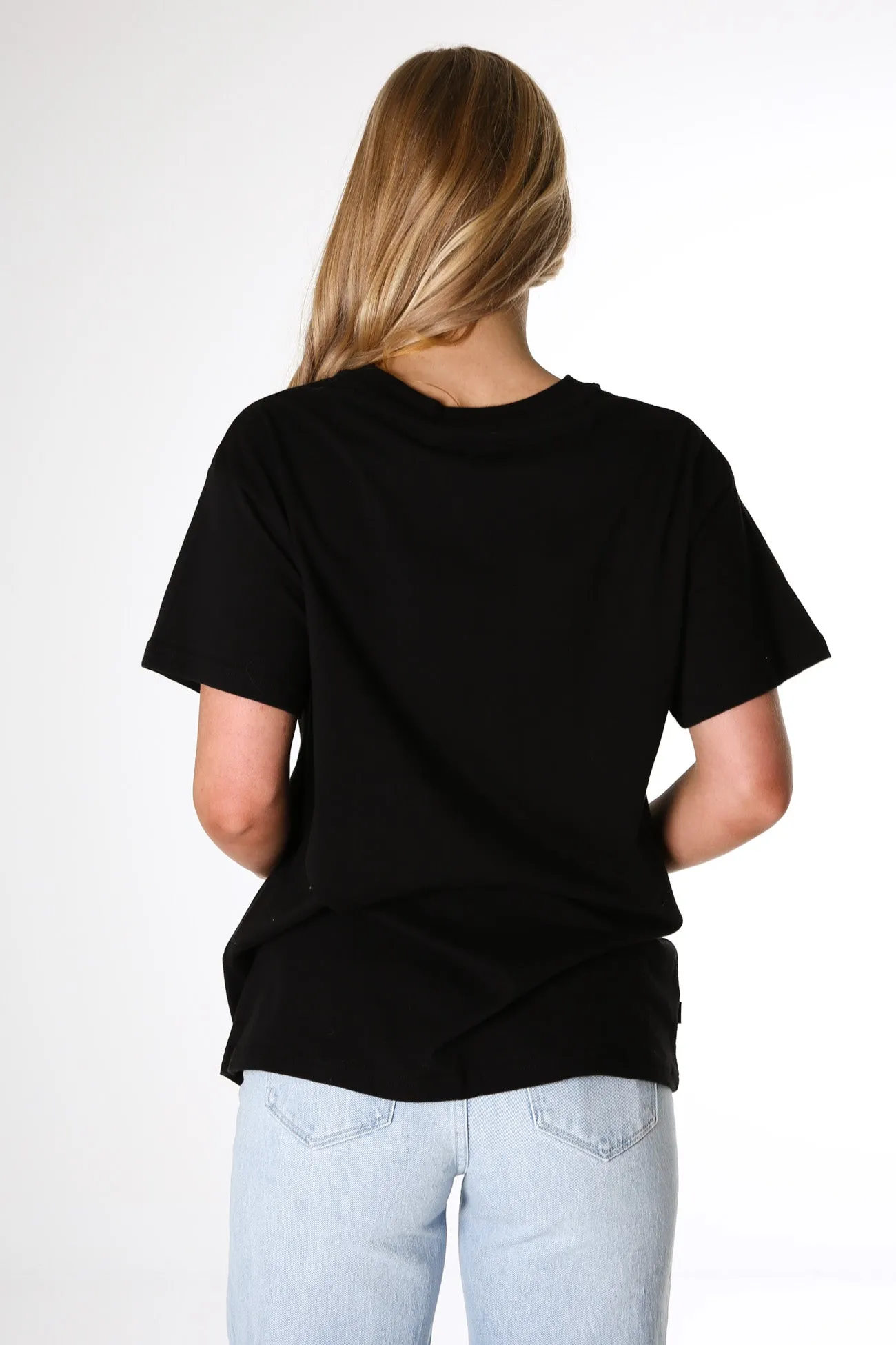 Bold Leopard Panelled Tee Black