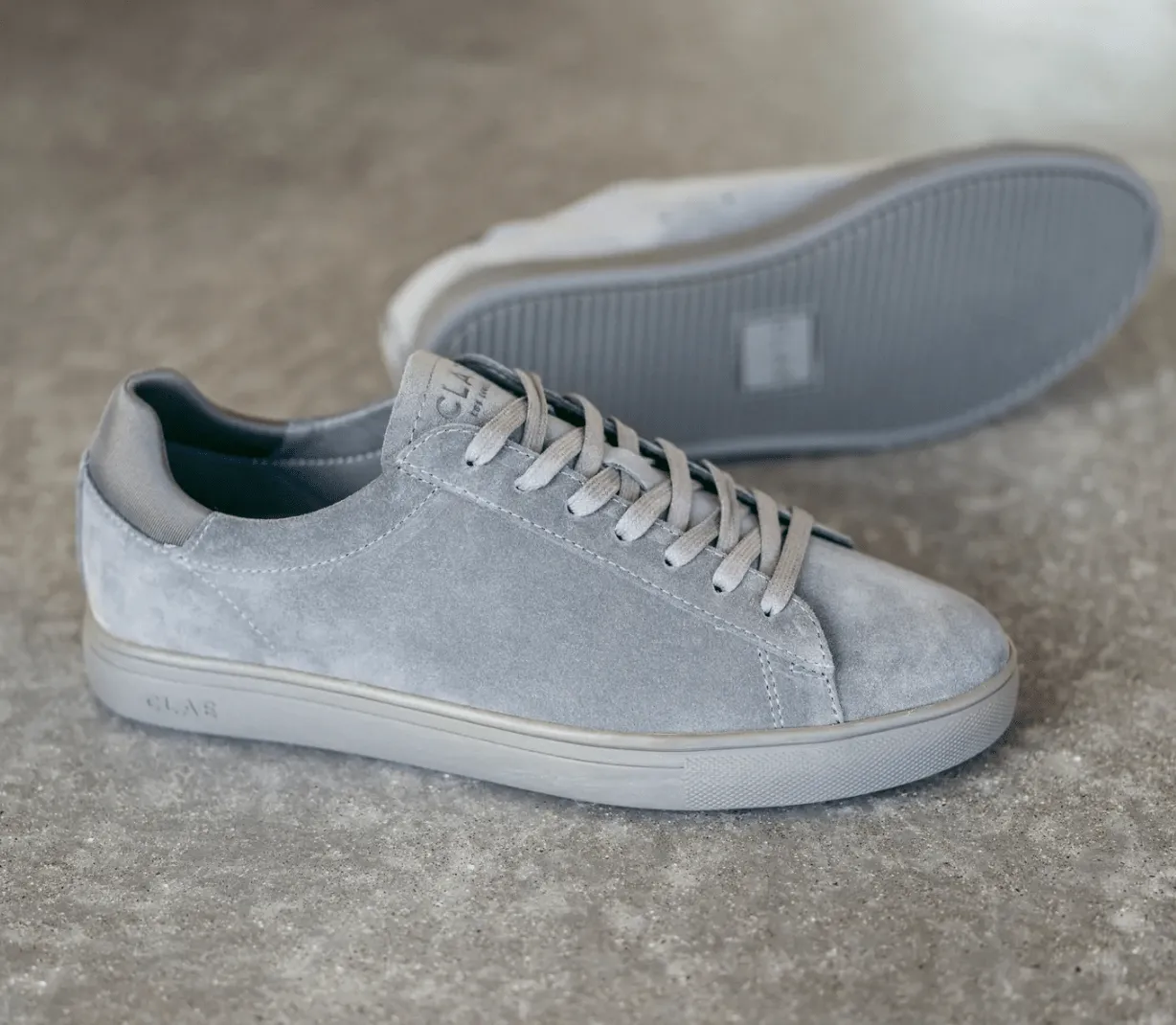 Clae Bradley Sneakers in Pearl Grey Suede