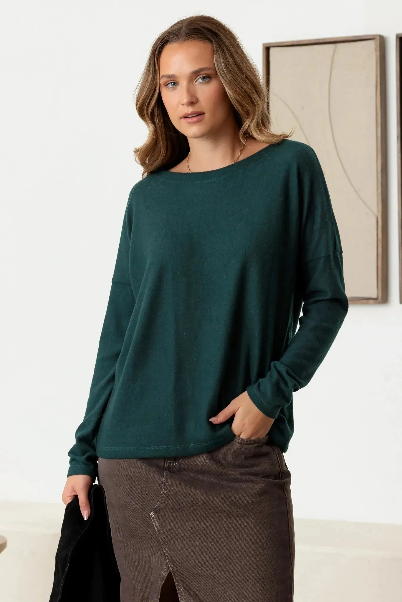 Crew Neck Long Sleeve Soft Cozy Top