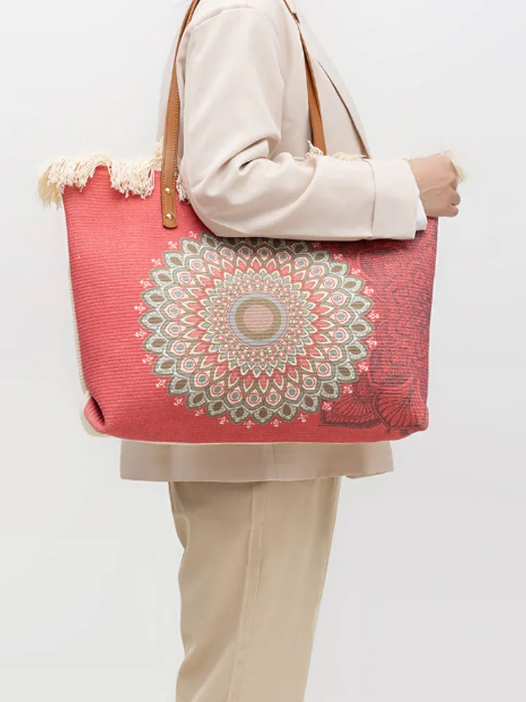 Fashionable Printed Canvas Shoulder Bag