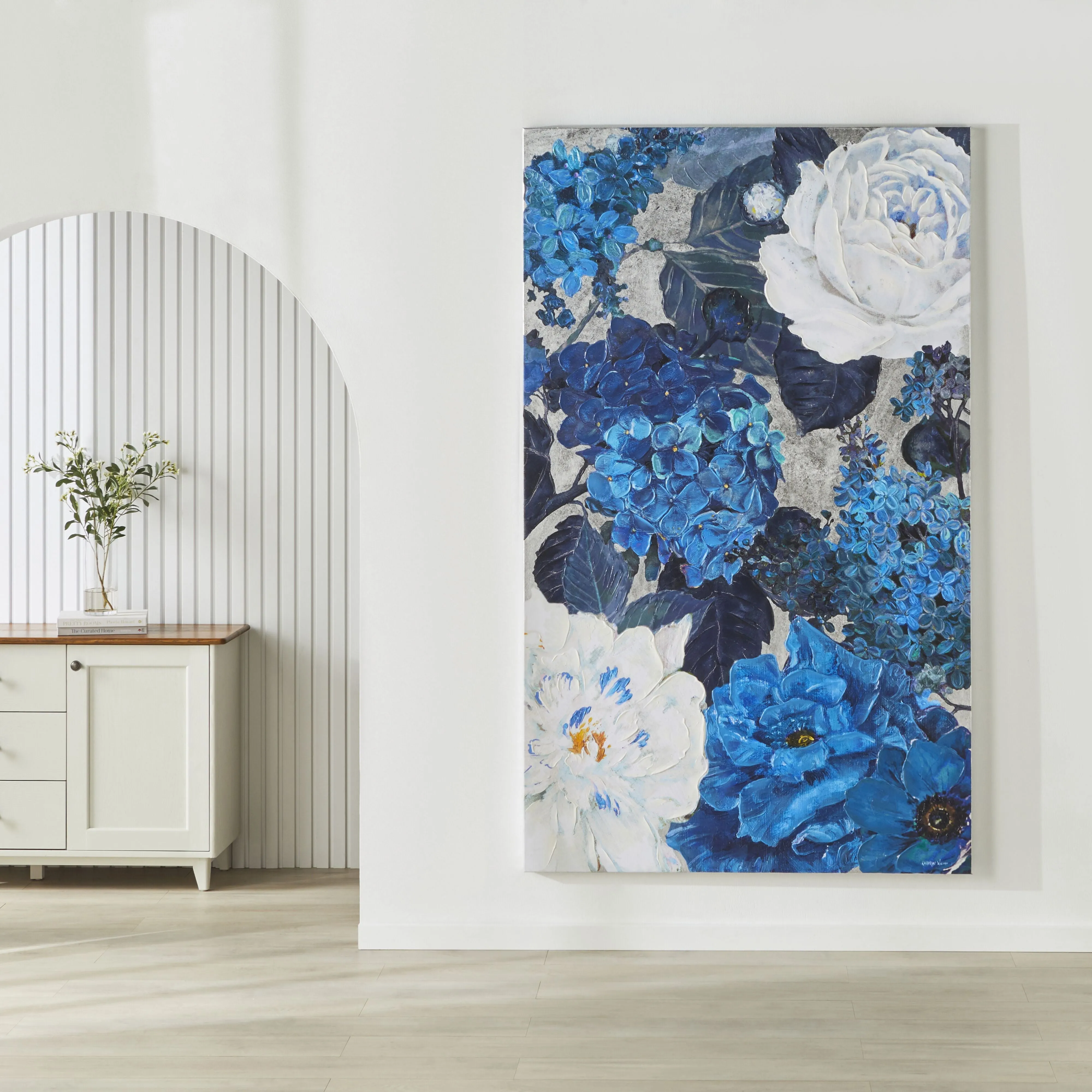 Galleries Blue Floral Collection Canvas Print 120x200cm