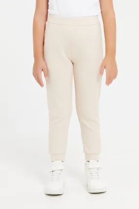 Girls Beige Active Pant