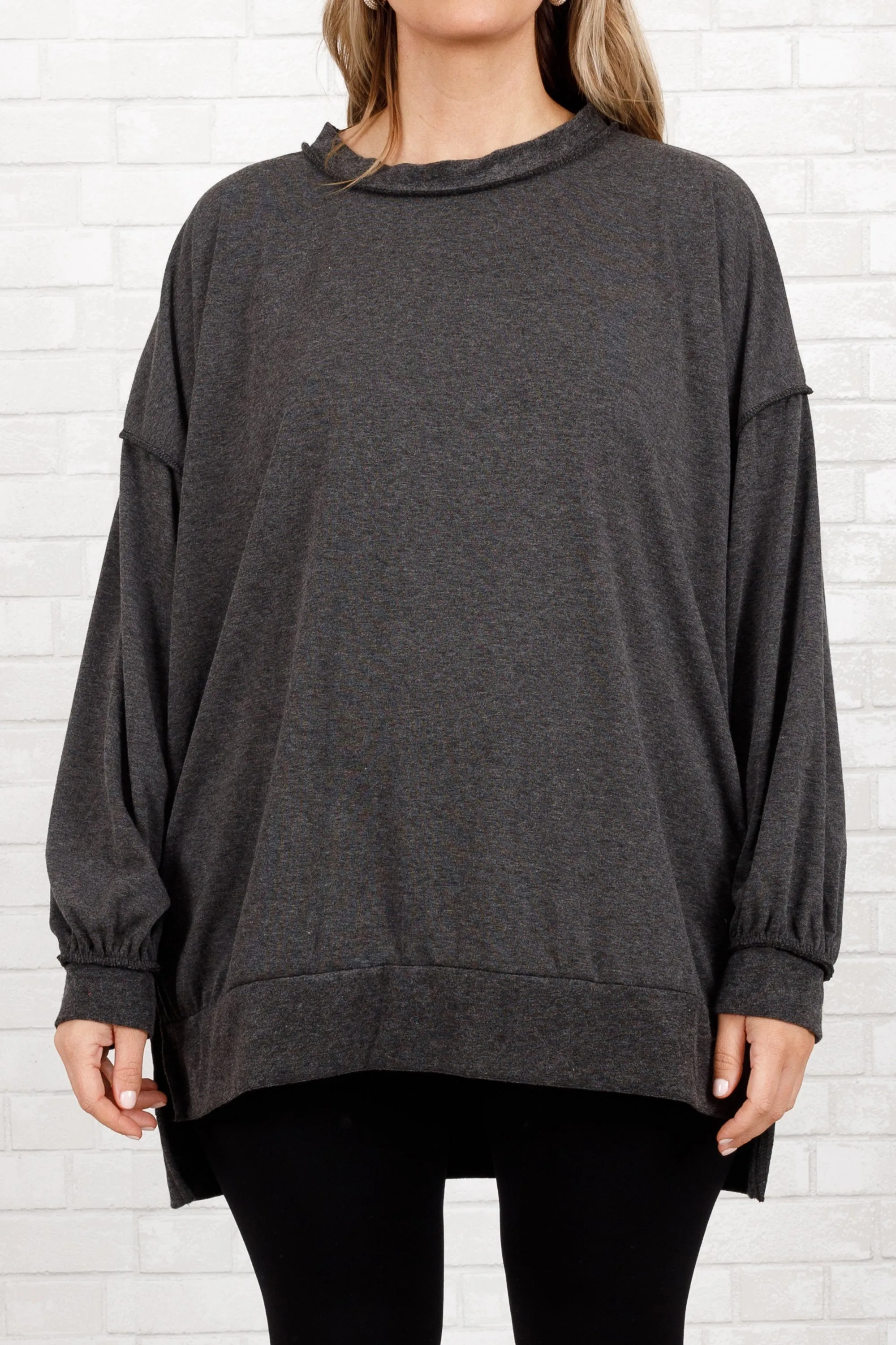 Gushing Gal Pullover, Black