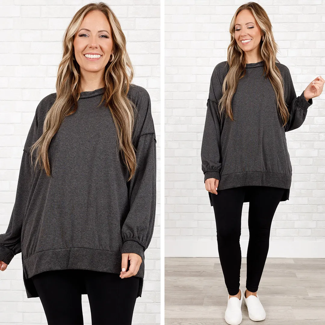 Gushing Gal Pullover, Black