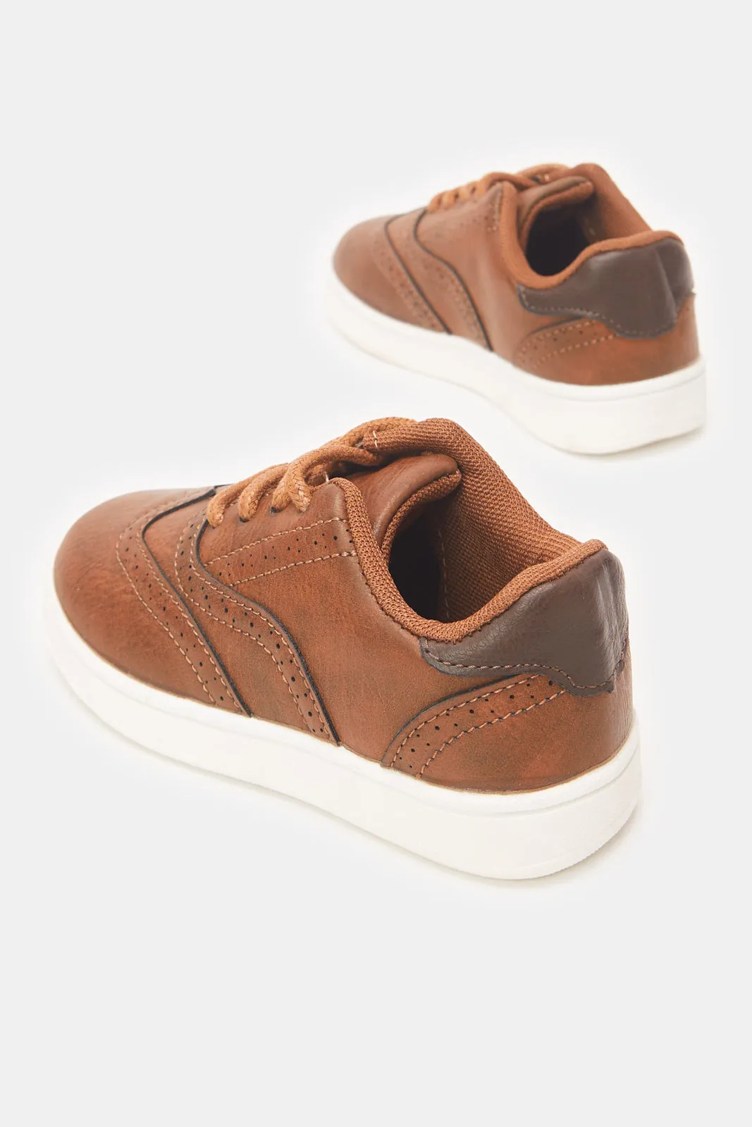 Infant Boys Brown Lace-Up Sneaker