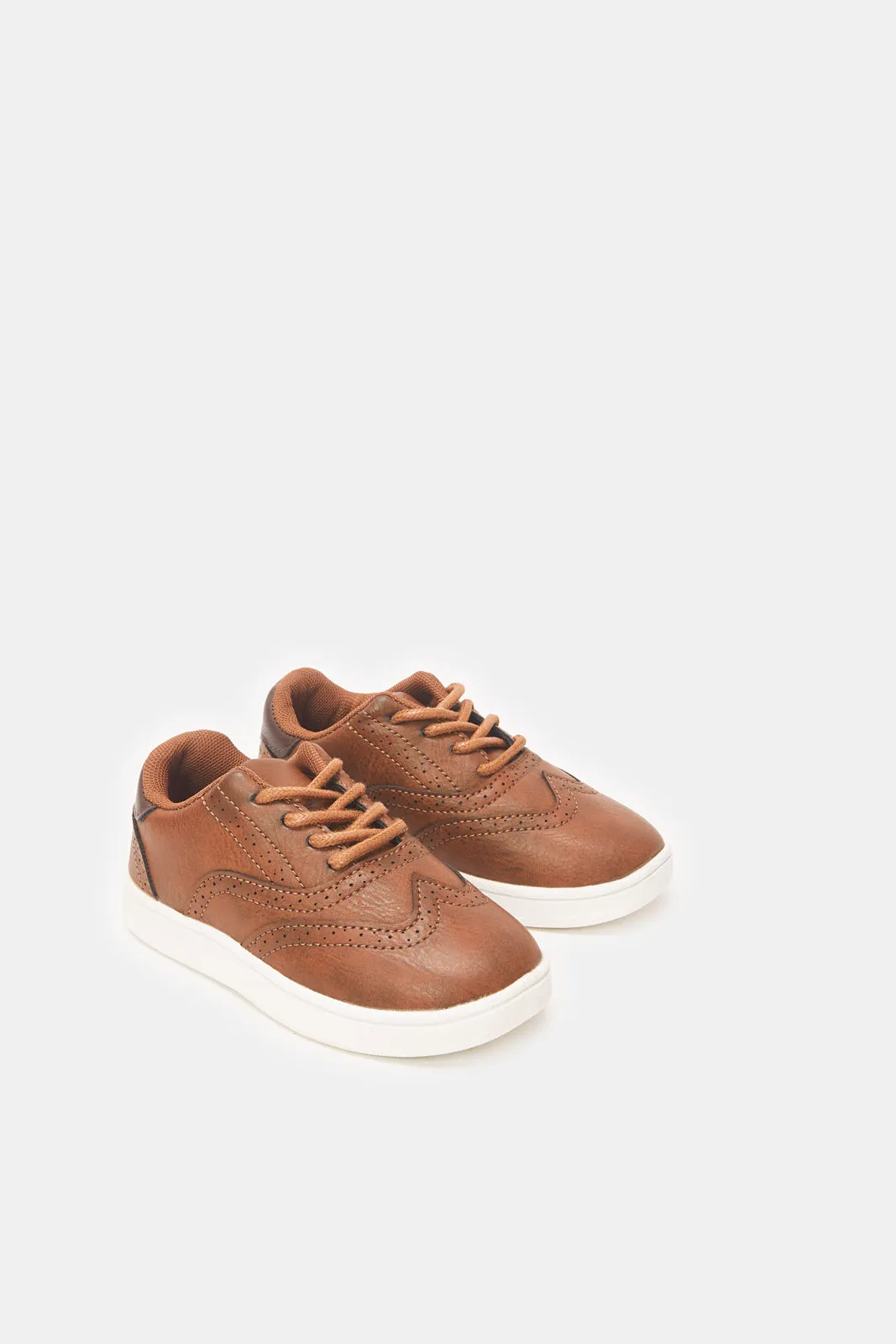 Infant Boys Brown Lace-Up Sneaker