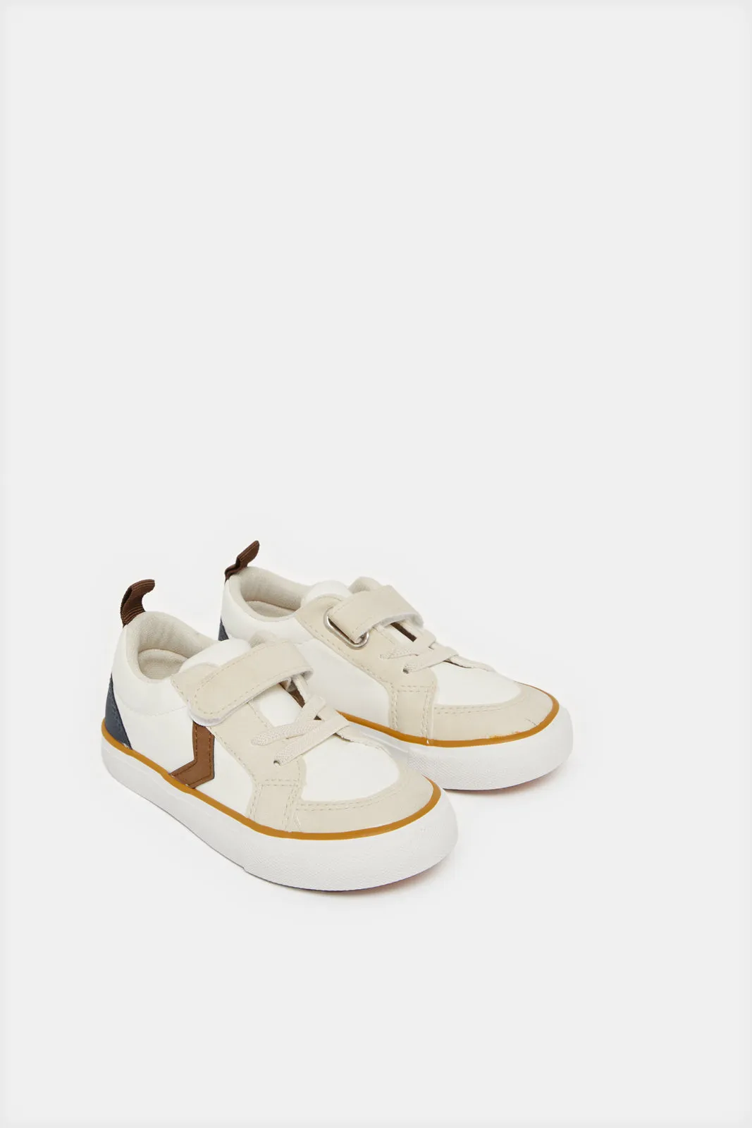 Infant Boys Cream Velcro Sneakers