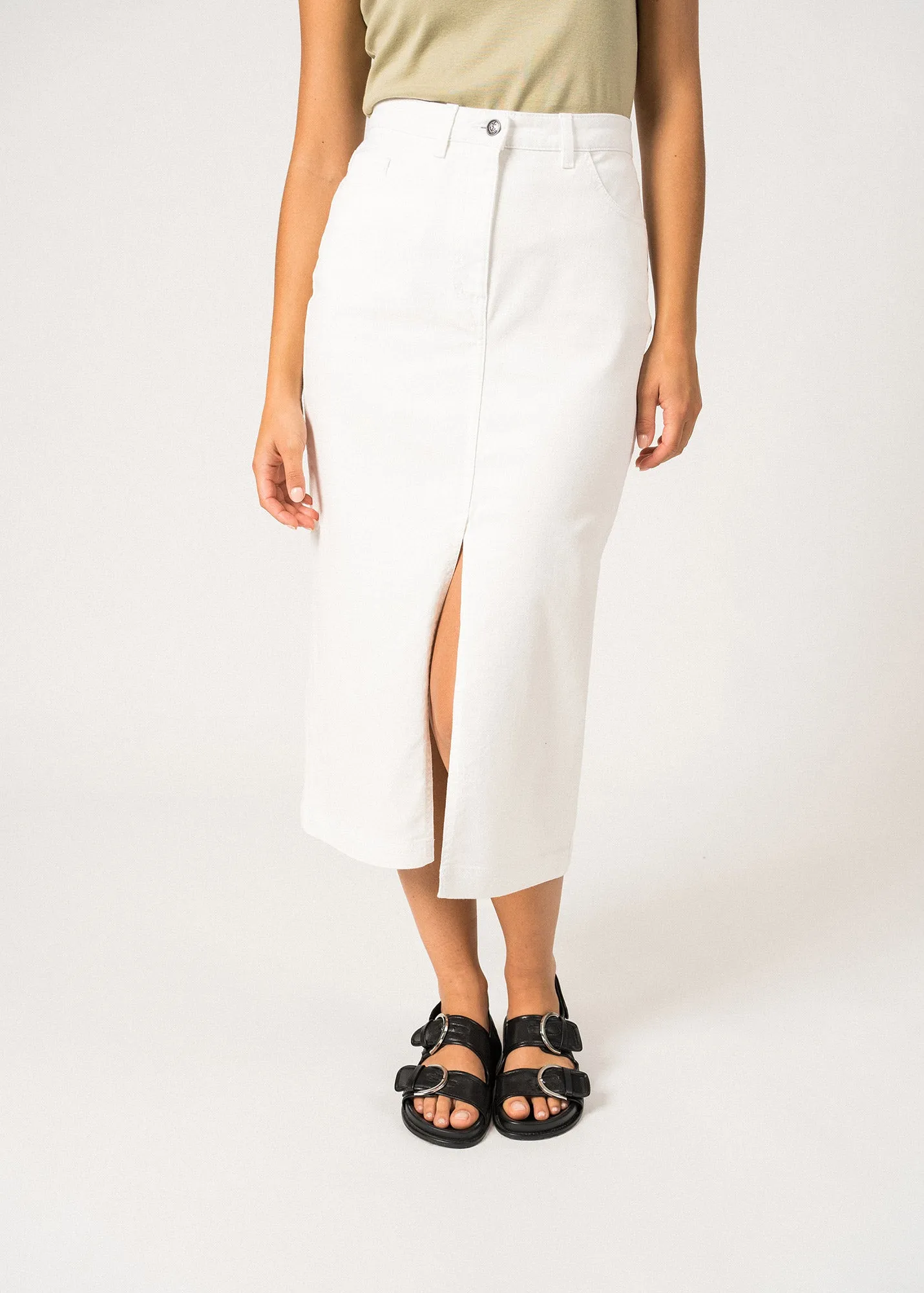 Julia Long Skirt – cotton (BLANC)