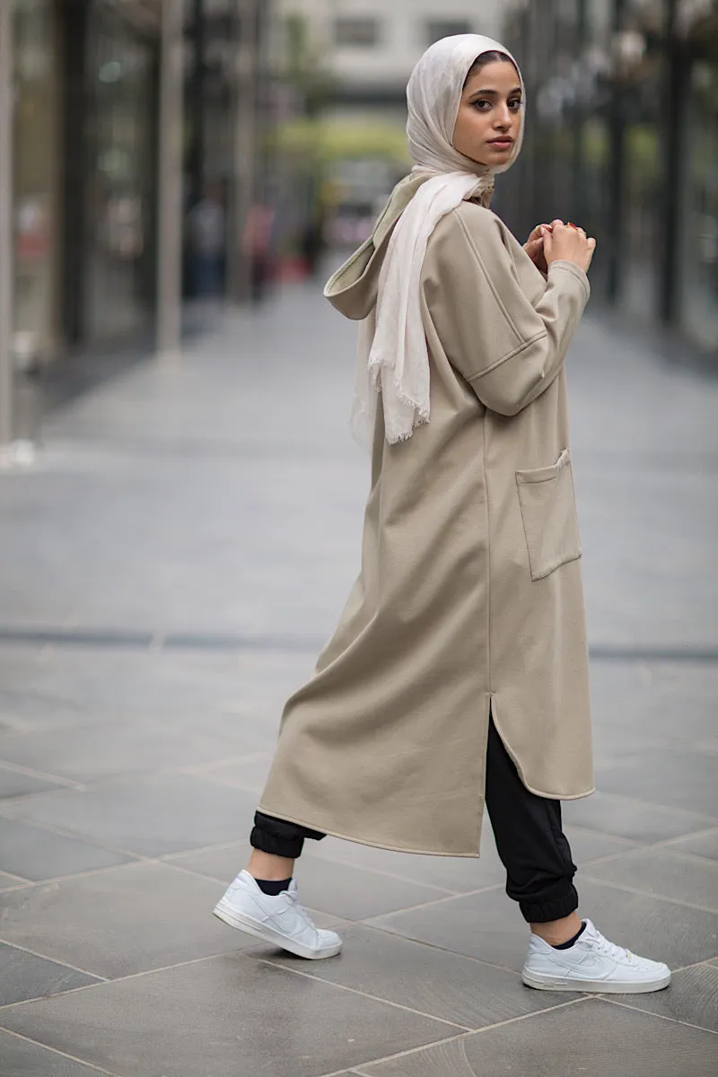 Light khaki sweatshirt dress