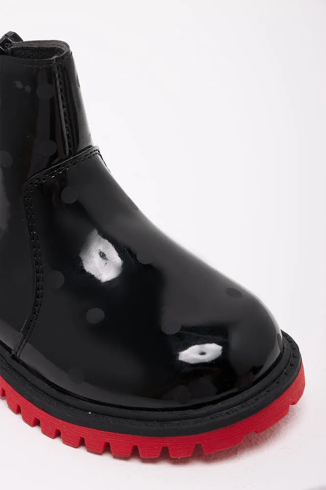 Minnie Mouse Chelsea Boot Black