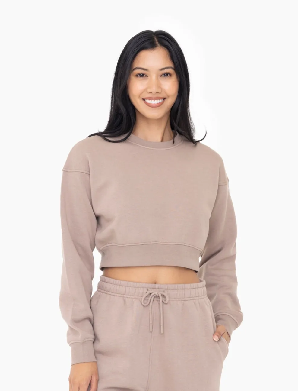 Mono B Cropped Fleece Sweatshirt