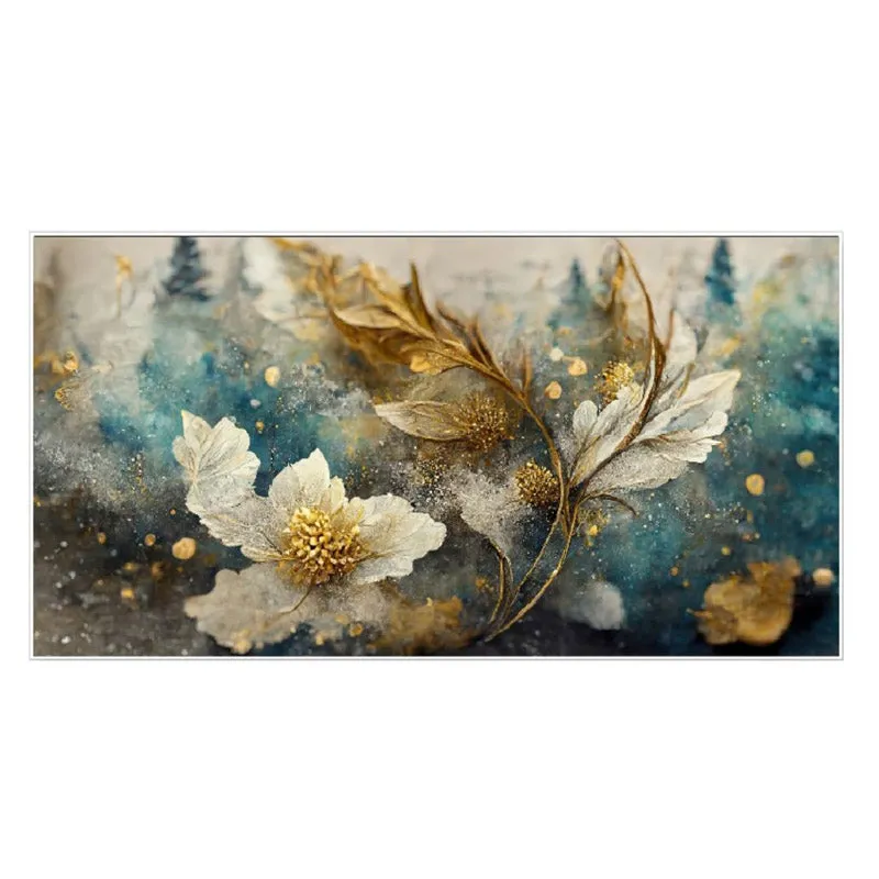 Pristine Floral Gold Wall Painting