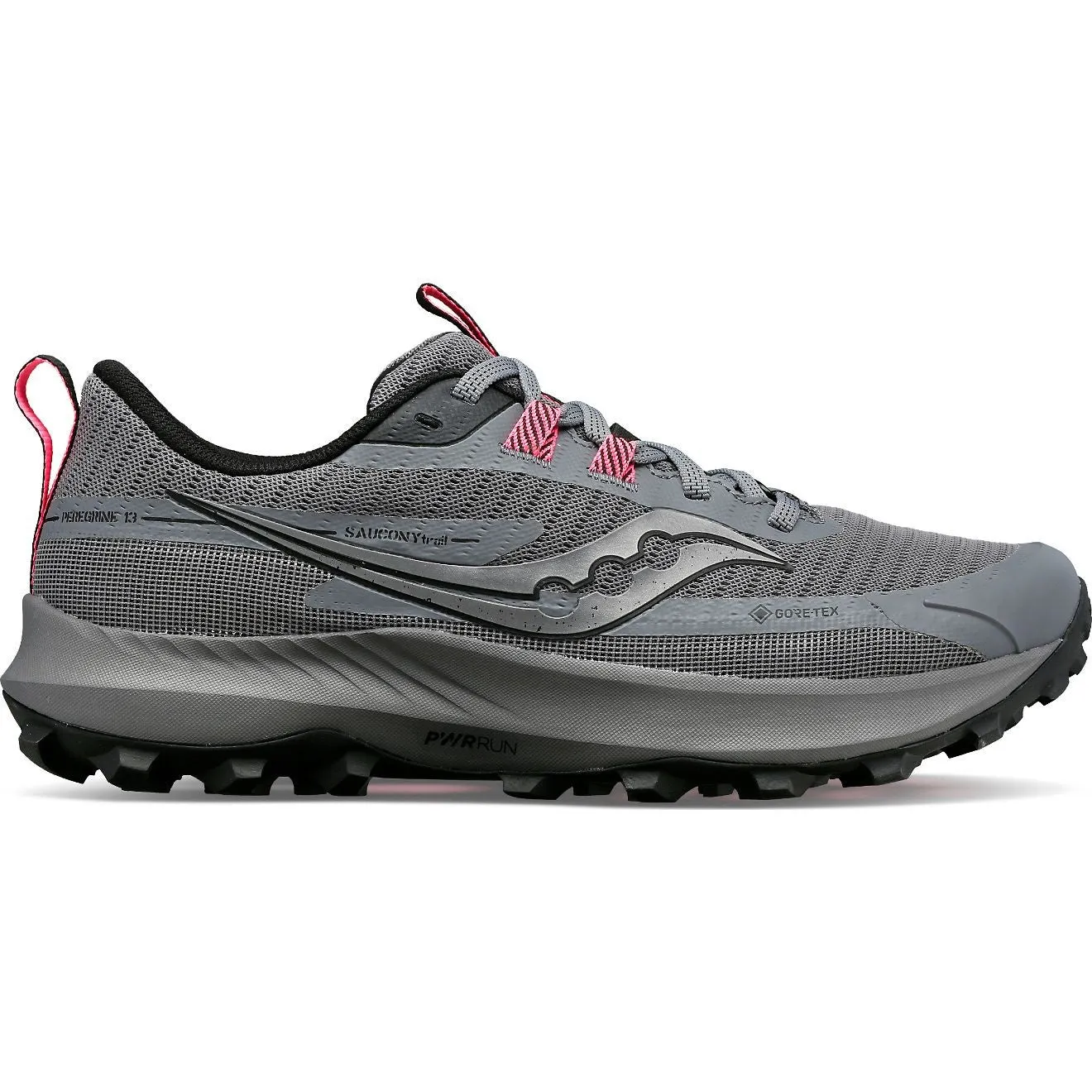 Saucony Peregrine 13 GTX (Womens) - Gravel/Black