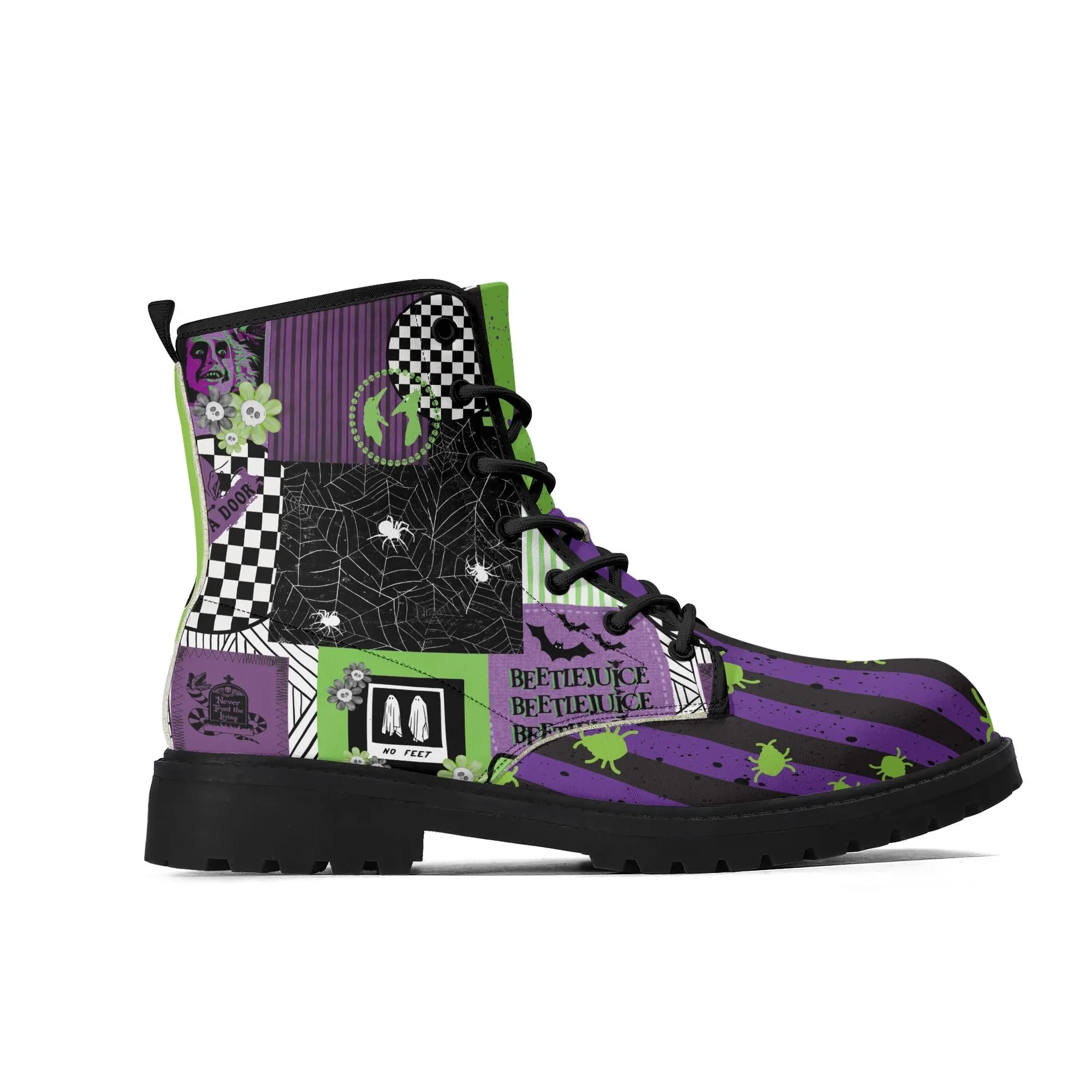 Strange I Am (purple) Women's Leather Boots