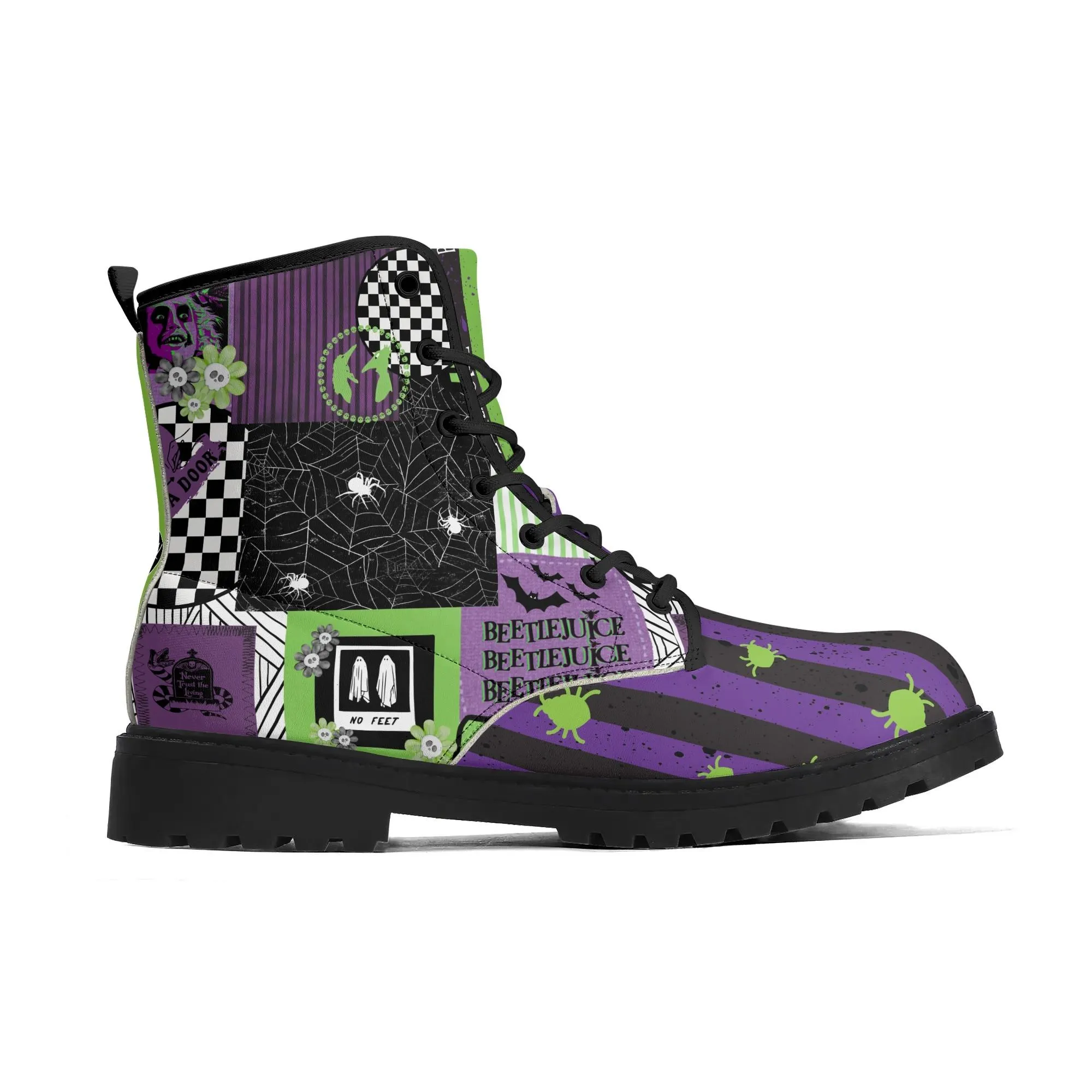 Strange I Am (purple) Women's Leather Boots