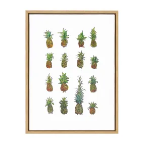 Sylvie Pineapple Set Framed Canvas by Viola Kreczmer