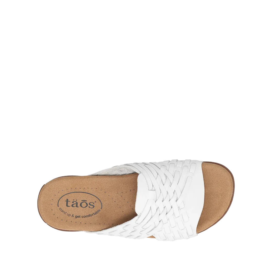 Taos Guru White Leather Slide