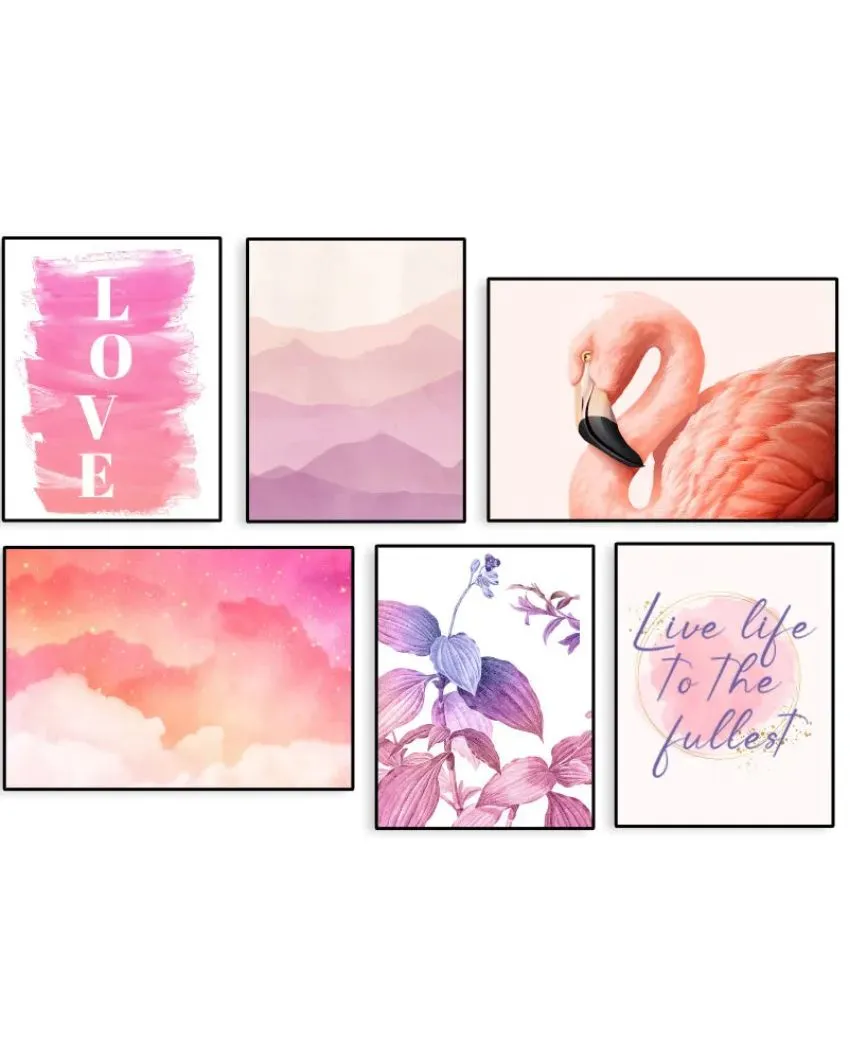 Tropical Vibes Pink Frame | Set Of 6