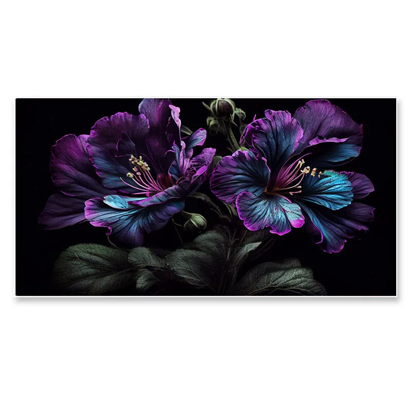 Violet Glory Floral Wall Painting