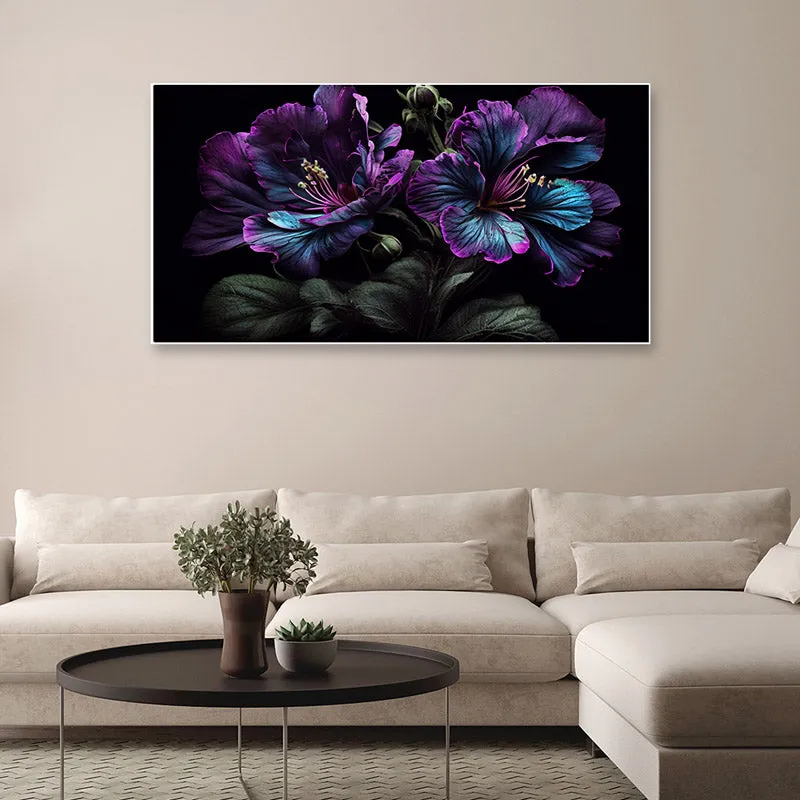 Violet Glory Floral Wall Painting